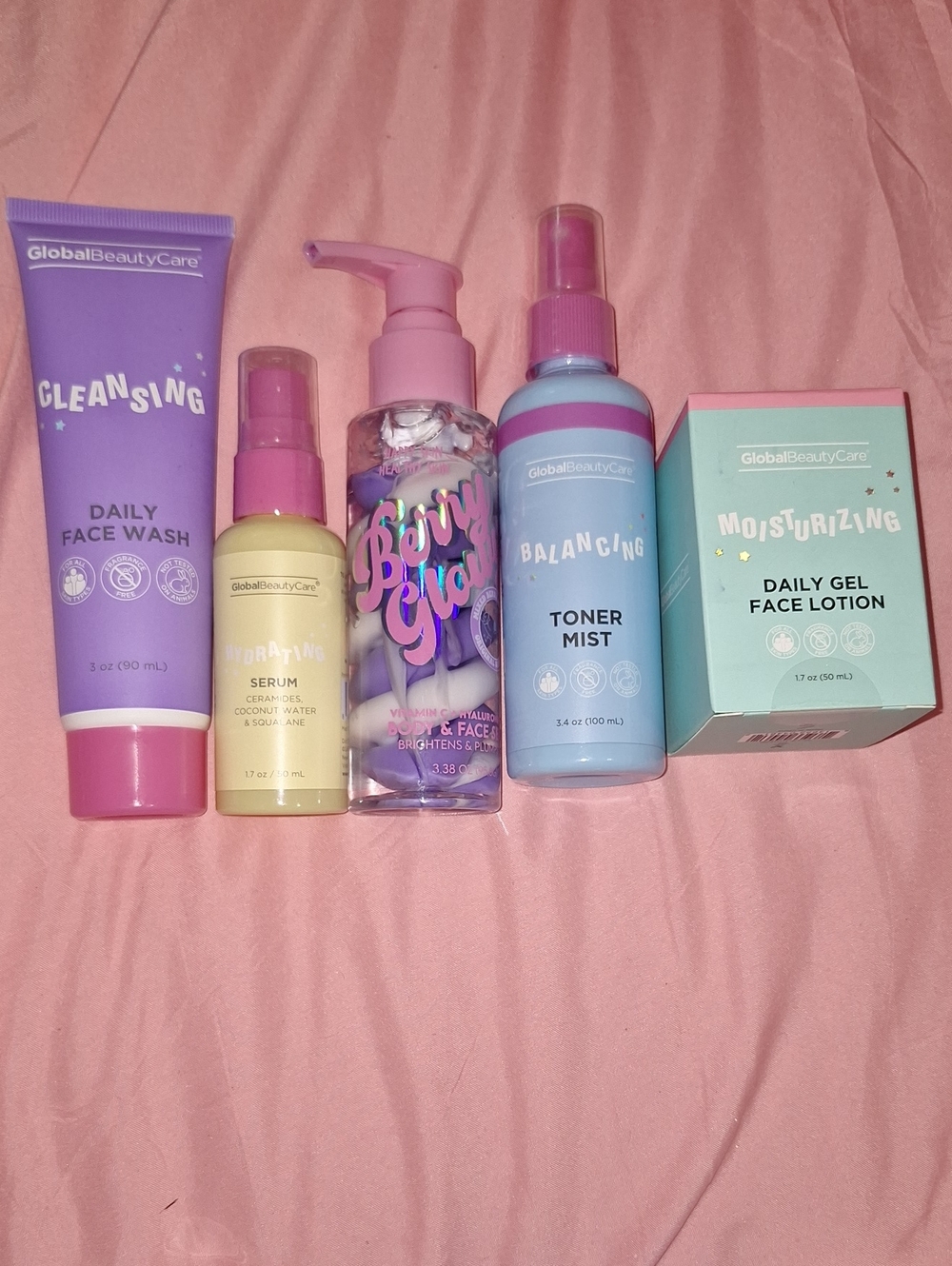 Face Cleaning Set Face Wash Serum Face Brightening Tonert & Moisturizer